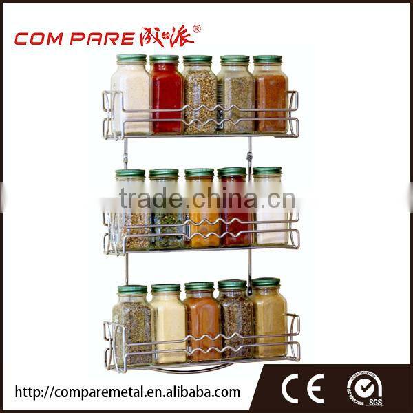 One tier wall mounted spice jar rack