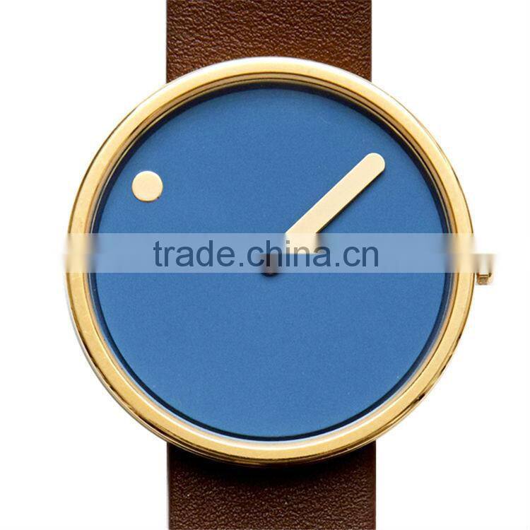 Newest design pvd gold stainless steel case hardened mineral glass lens Miyota movement minimalist design watch