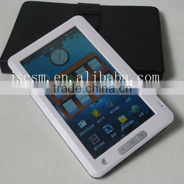 Hot! 7'' touch screen e-book with multifunction color-screenTFT PDF EPUB support video music photo support made in china