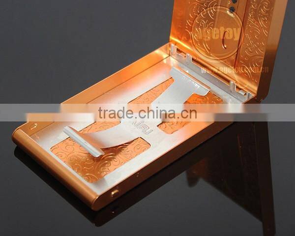 Push Up Push Down Button Folding Anodizing Gold Aluminum Knurling Business Metal Automatic Card Holder