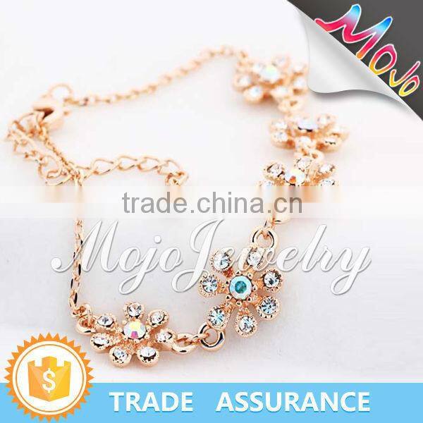2015 Latest Design High Quality Colorful Flower Charm Simulation Diamond Bracelet