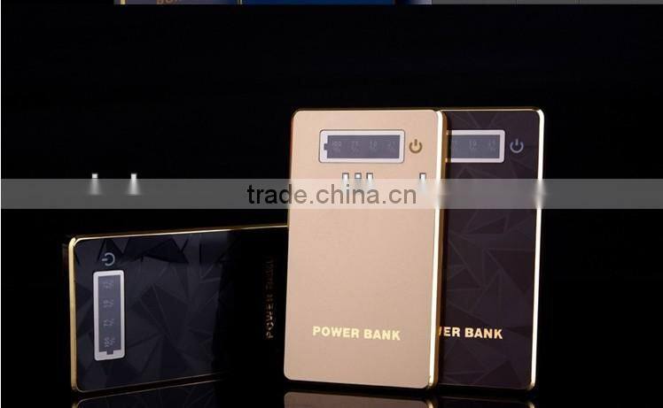 2014 portable popular ultra thin digital LCD display power bank 6000mAh