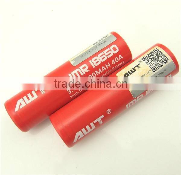 Bulk e cigarette purchase AWT 18650 3000mAh 40A battery e cigarette mod vaping
