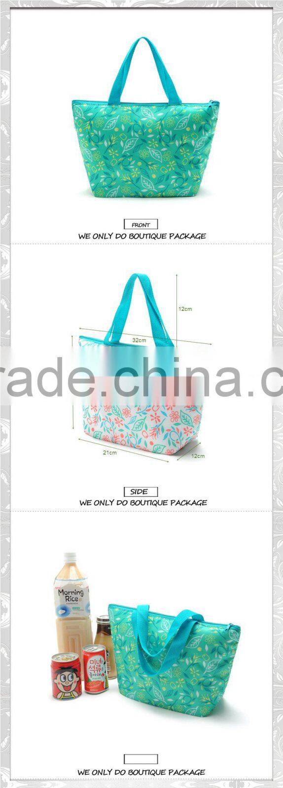 2015 XF Polyester Flower Pattern Shoulder Cooler Bag
