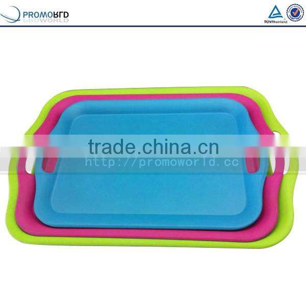Rectangular Bamboo Fiber Serving Tray Food Trays With Handle