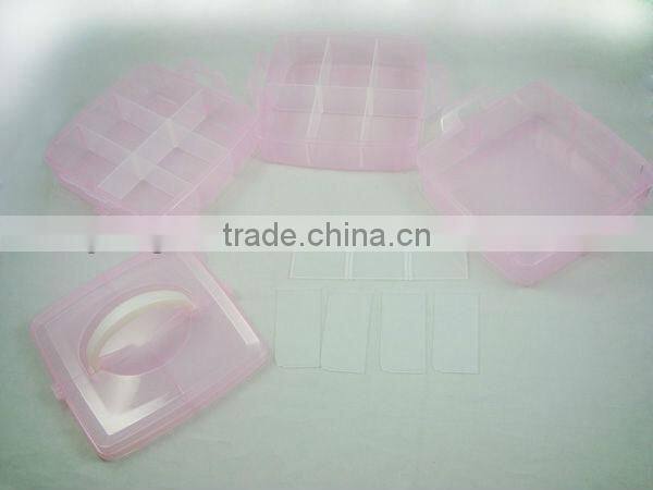 Plastic pretty compartment storage box with lids