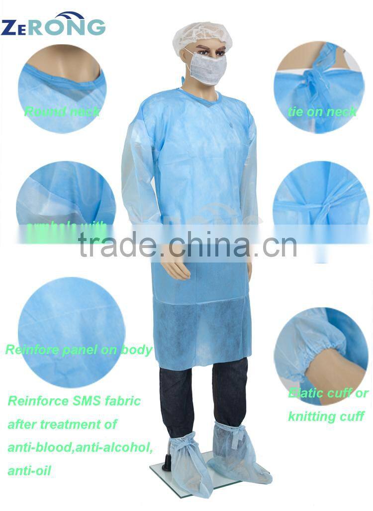 Cheap price Disposable SMS STERILED reinforced surgical gown