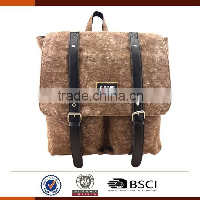 Vintage Leather School Backpack College Bag