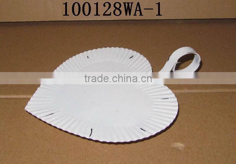 French industrial heart shaped metal serving tray