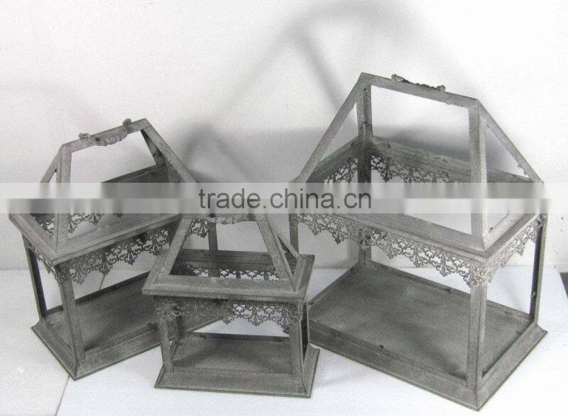 090200F-rectangle gabled metal plant holder