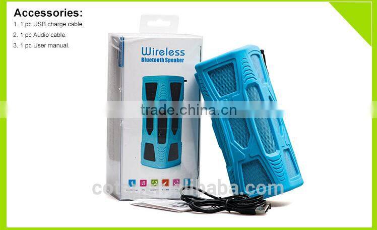 Factory Wholesales Wireless Portable Music High-end Bluetooth Speaker With Silicone Case Remote Clock