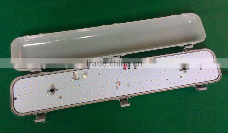 IP65 vapourproof LED linear bar, 20W, 600mm emergency&sensor functions
