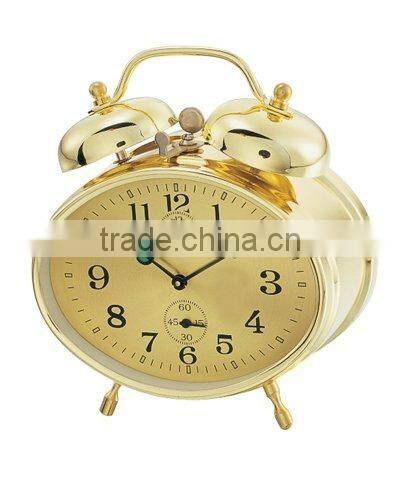 Table metal oval shape mechanical alarm clock