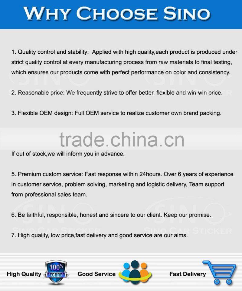 SINO STICKER ADVERTISING GRADE Reflector Sticker For Car