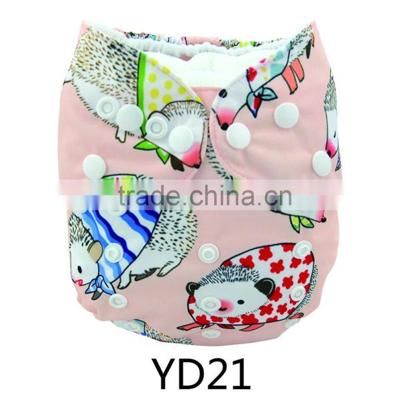 2016 Alva New Pattern Hedgehogs Design Hot Sale Pocket Baby Cloth Diaper