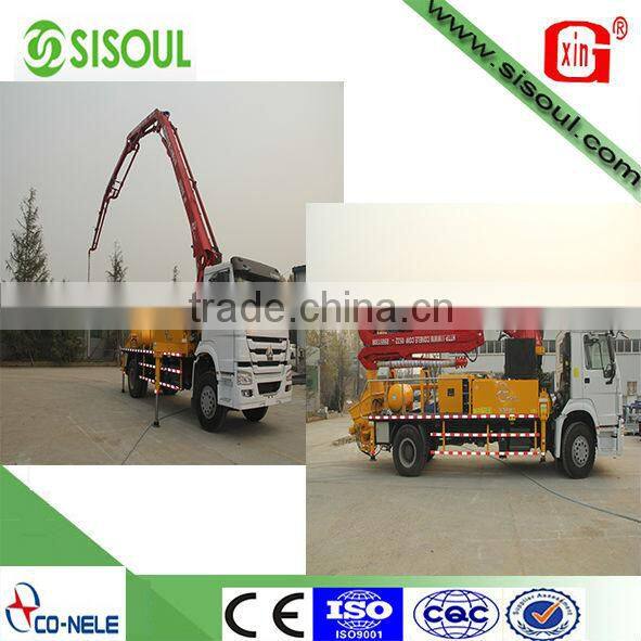 Truck-mounted electric motor concrete pump