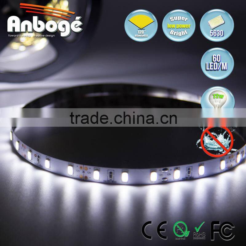 NEW LOW FACTORY PRICE 12V 5630 SMD led flexible strip light 60 LED/M IP20 COLD WHITE