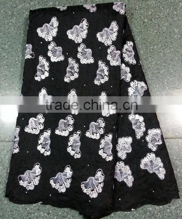 2014hot sell high quality new designs african organza lace fabric for wedding party dress