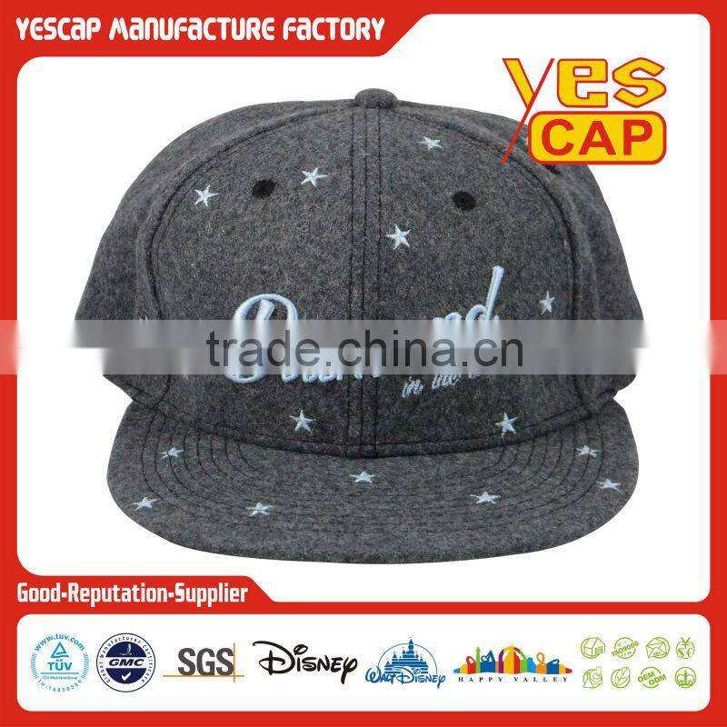 embroidery flat bill snapback hats