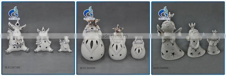 artificial various designs of ceramic christmas decoration,ceramic santa claus