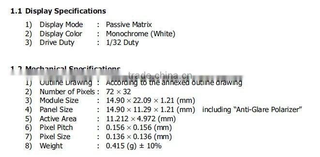 OLED0.48 inch 72 * 32 color screen