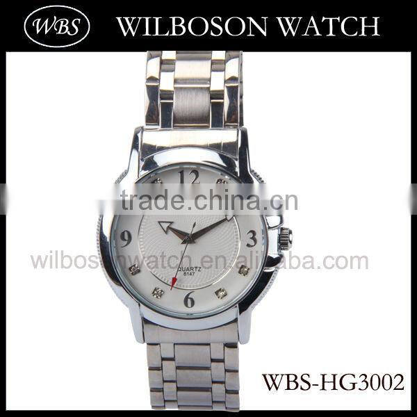 Quartz alloy watch case watch with stainless steel bracelet