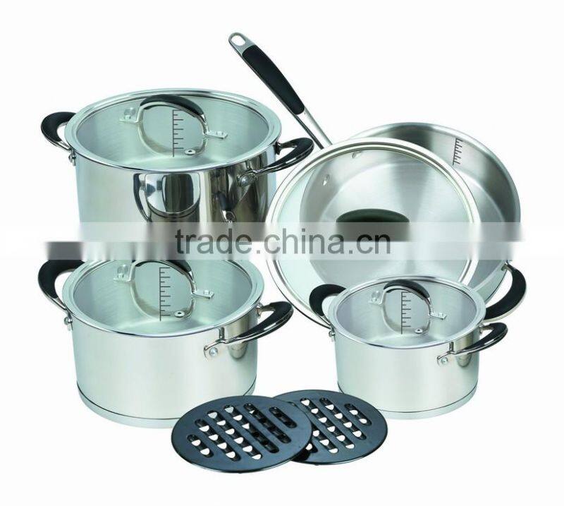 AH3678 10pcs stainless steel apple shape cookware set