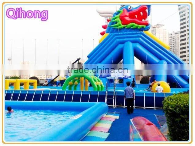 steel frame swimming pool, metal frame water pool with inflatable water slides, used pools for sale