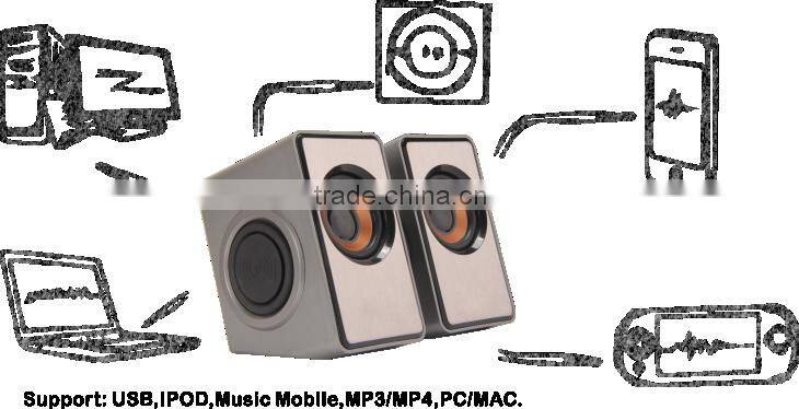 Supply multimedia speaker,3W*2watt rms subwoofer speaker