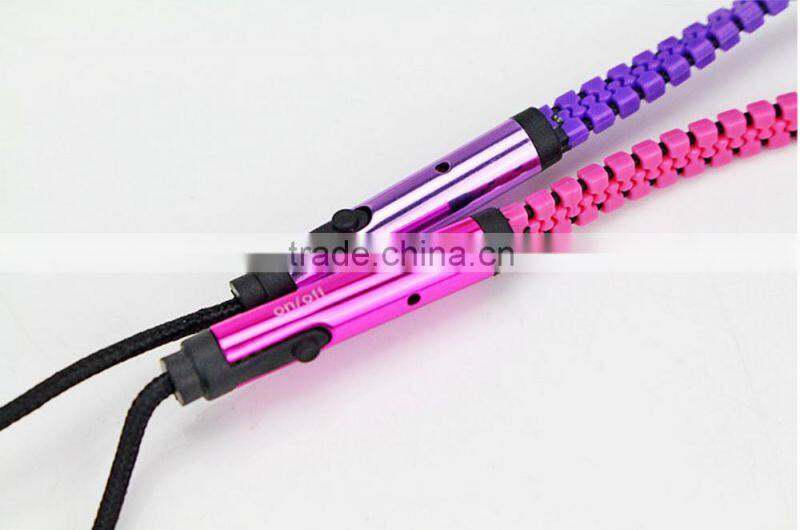 High Quality Zipper Earphone with Mic