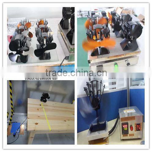 2015 Attractive designs 4 blade silver Wood burning stove fan