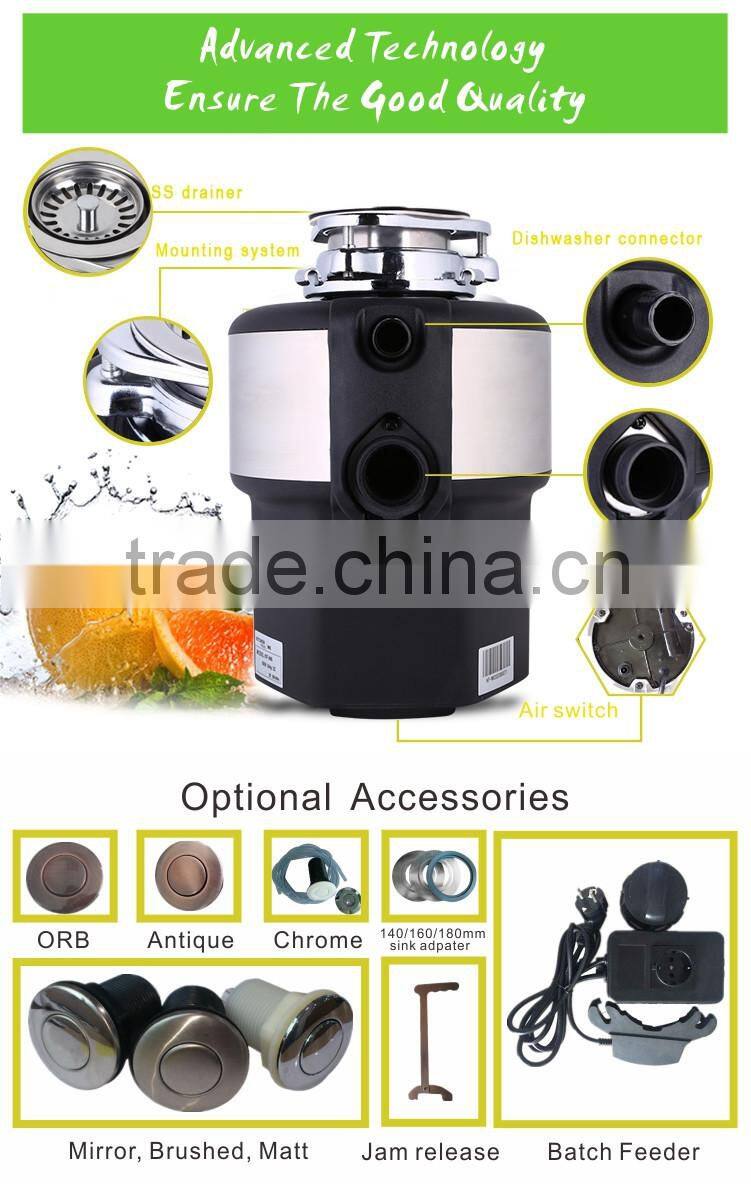 Sink food waste disposer with air swtich control