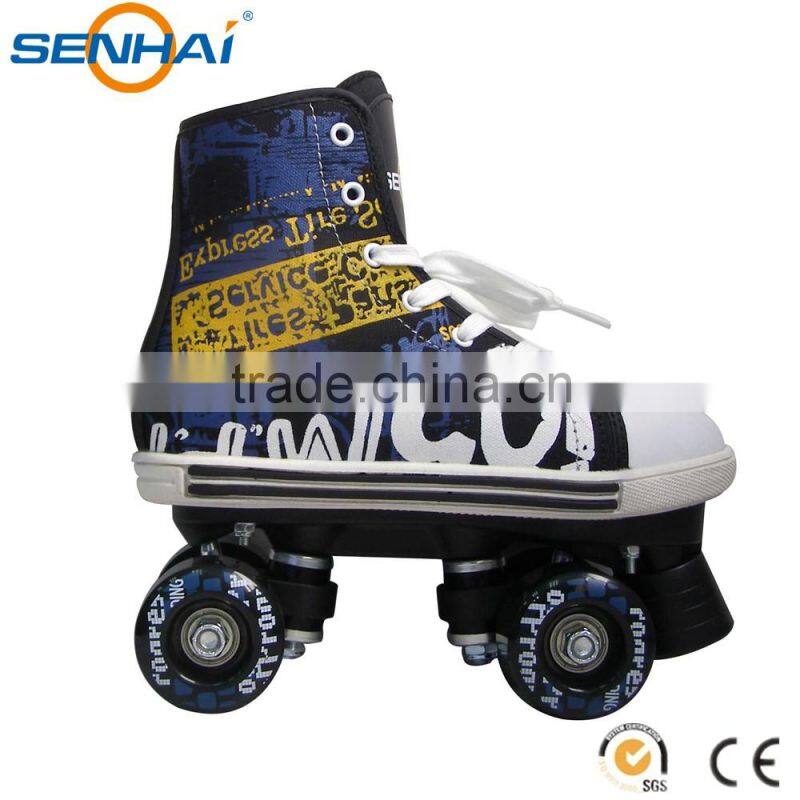 Senhai New Style Cloth Boots Four Wheel Roller Skate Shoes for Adults Quad Roller Skates