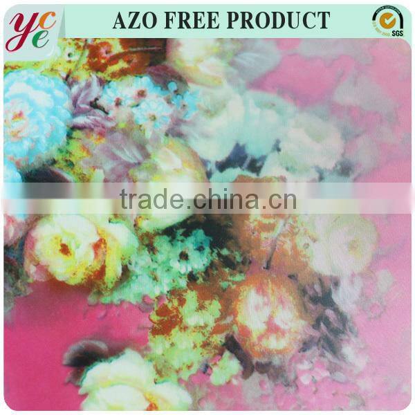 Floral printed polyester scuba textiles fabric