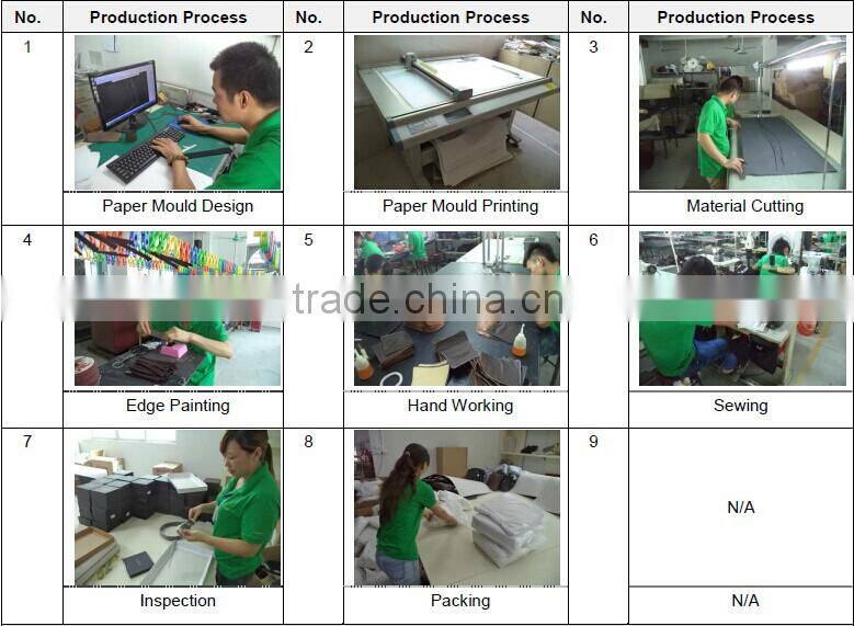 Popular Long Style Zipper Around Genuine Leather Brown Waiter Wallet