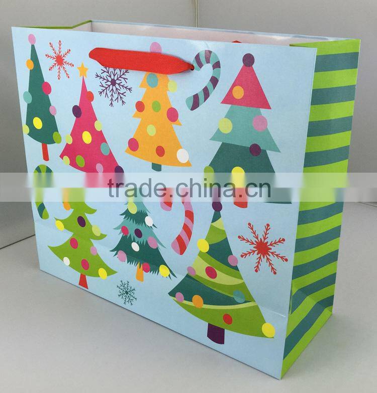 Christmas Gift Bag with Red satin Ribbon Paper Gift BAG set