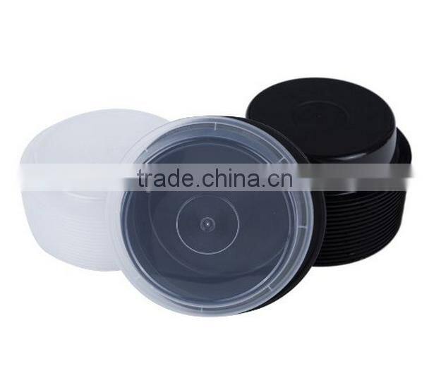 Round PlastRound Plastic Meal Preparation Container / Food Saver with Clear Lid, Microwave & Dishwasher Safe, 24 ounce, 16 pack