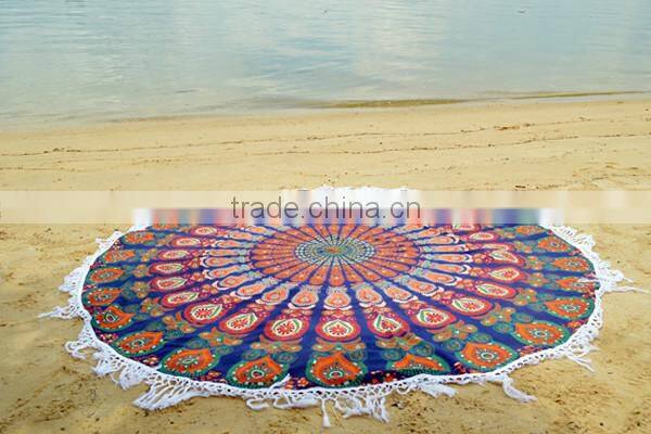 Round Mandala Hippie Gypsy Beach Throw Mandala Roundie Tassel Roundie Tapestry Wholesaler Indian Tapestry Round Roundie