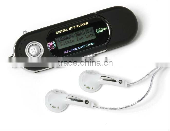 Hot Sale Shenzhen Mini Clip 4GB Mp3 Player Lcd With Fm Radio