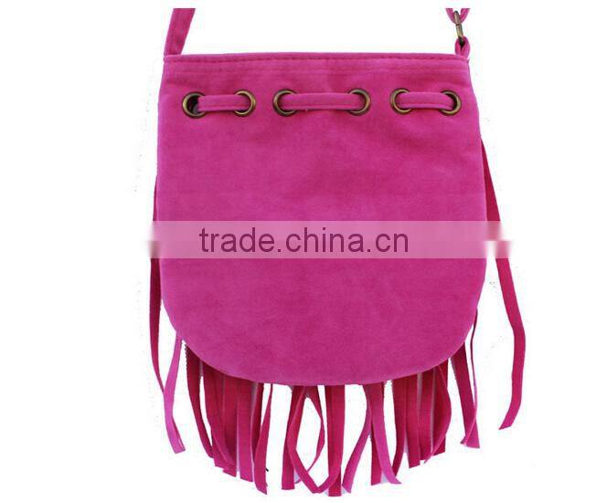 High Quality Colorful Suede Tassel Bag