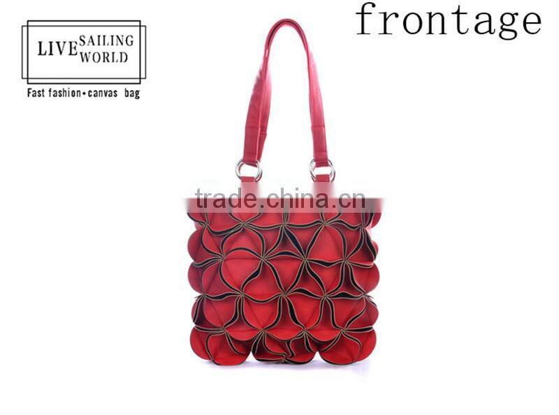 2016 fashionable large size PU leather lady shoulder bag