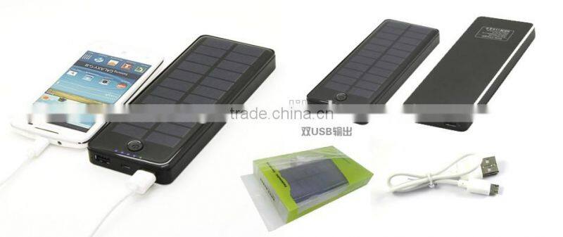 10000mah 15000mah 20000mah golden black polymer battery 1.5w Single crystal solar panel solar power bank charger for iphone