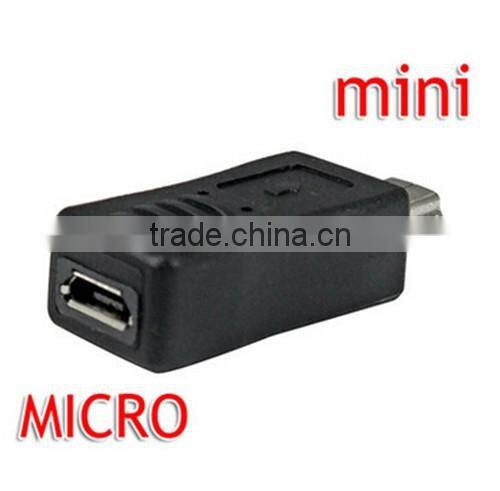 mini usb to micro usb male/female adapter black color OTG Data transfer and power charge