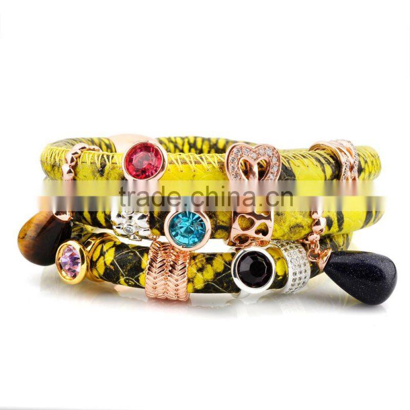 Fashionable Jewelry Women Custom Charm Bracelet Leather