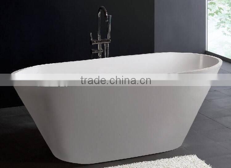 Luxurious used freestanding bathtub-oval stone resin bathtub,freestanding solid surface bathtub