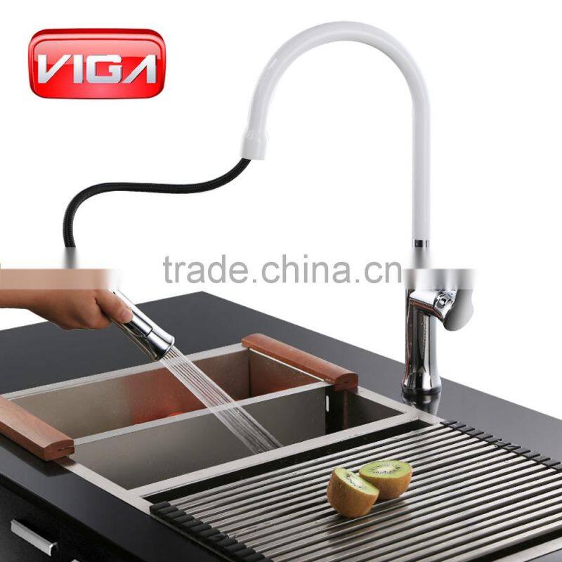 White and chrome color sink faucet kitchen faucets pull out kitchens faucet