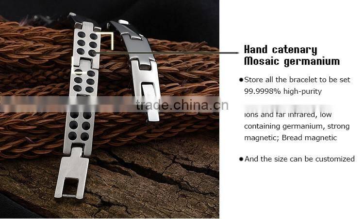 015 Best snap bracelet titanium germanium magnetic Sports Energy bracelet