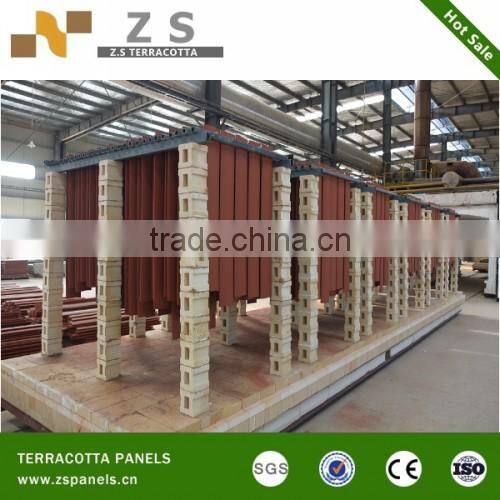 Different shape of terracotta louver with various size and color for facade wall