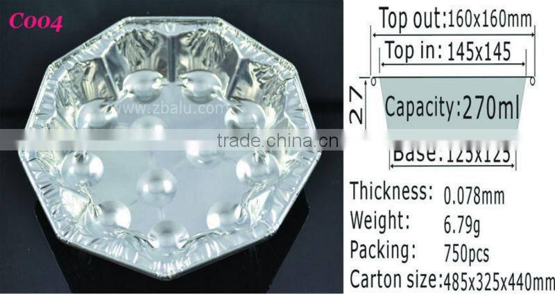 6 inches household polygonal aluminum tray C004