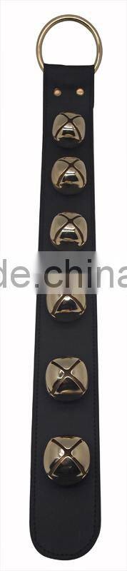 Hot sale hanging door bells , golden bell with leather strap for various uses A666